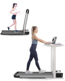 FYC Under Desk Treadmill 2.5HP Slim Walking Treadmill 265LBS - Electric Treadmill with APP Bluetooth Remote Control LED Display, Running Walking Joggi