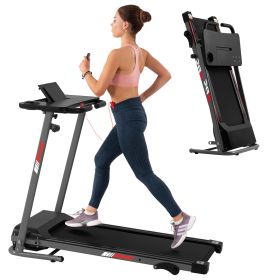 FYC Folding Treadmill for Home with Desk - 2.5HP Compact Electric Treadmill for Running and Walking Foldable Portable Running Machine for Small Spaces (Color: as Pic)